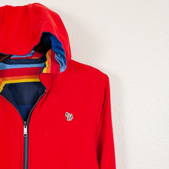 Paul Smith Junior Reversible Hooded Jacket Multi color striped size 14A fits XS - Picture 11 of 11
